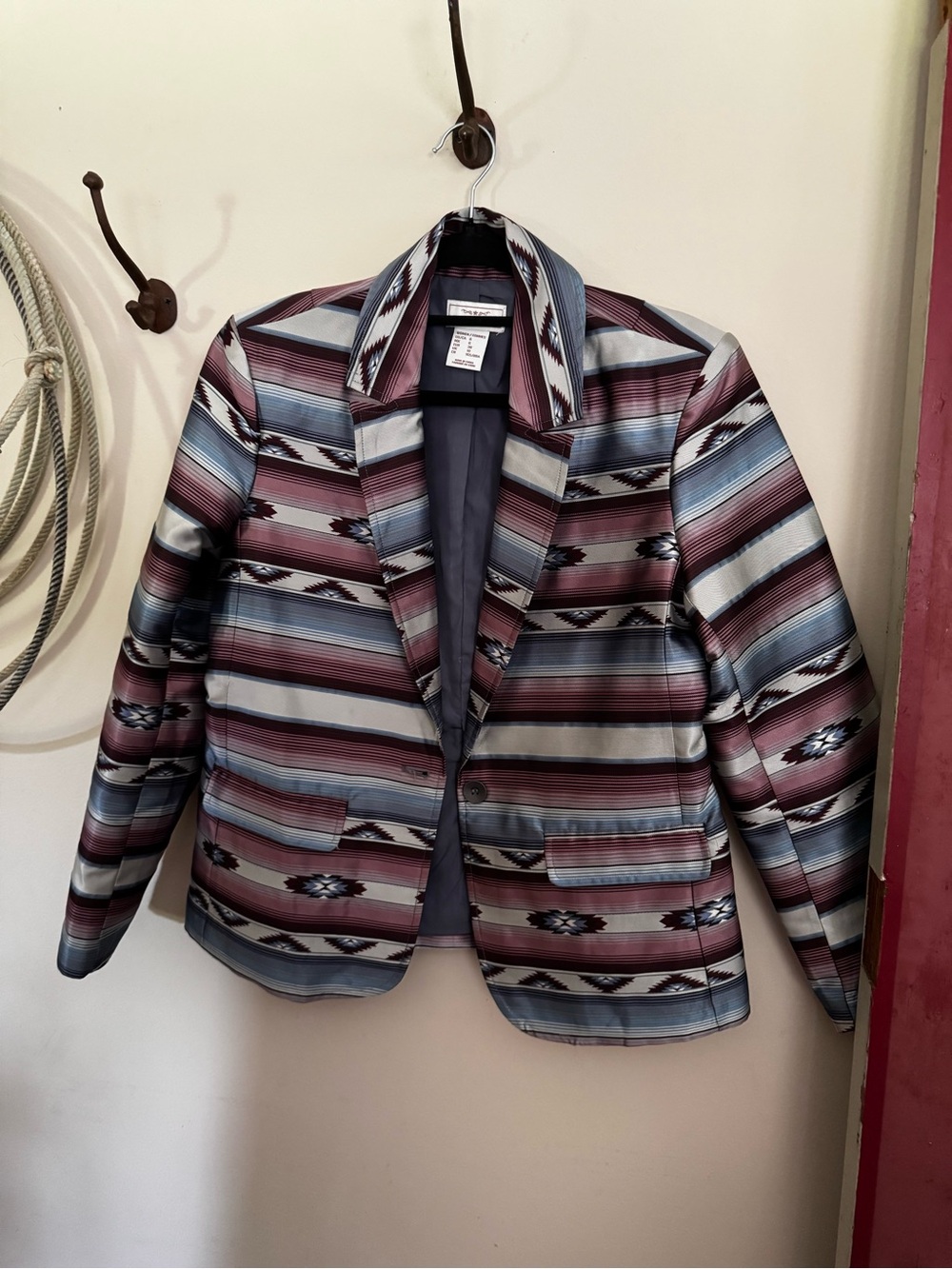 Ariat Southwestern Stripe Blazer - Blue & Maroon